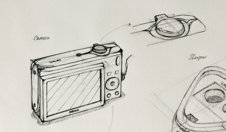 Camera product design life drawing Good perspective construction.png