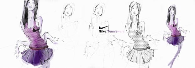 Draw a girl Nike-Tennis-ware-Sketch-to-Photoshop-rendering-Chou-Tac-Chung Chou-Tac Chung - Nike tennis ware