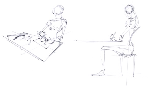 Basic drawing posture sitting on a chair