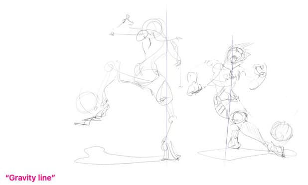 Line of action drawing