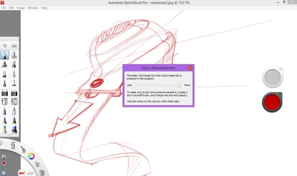 Set up pen pressure sensitivity Sketchbook Pro
