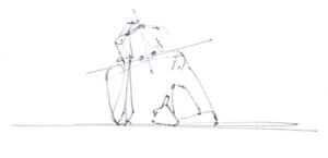 Bad drawing posture with head resting on hand
