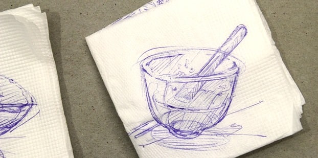 Napkin ketch of a tea cup