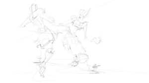 Gesture drawing sport pose