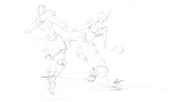 Gesture drawing sport pose