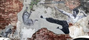 Bruce Lee Street Art at Penang Malaysia