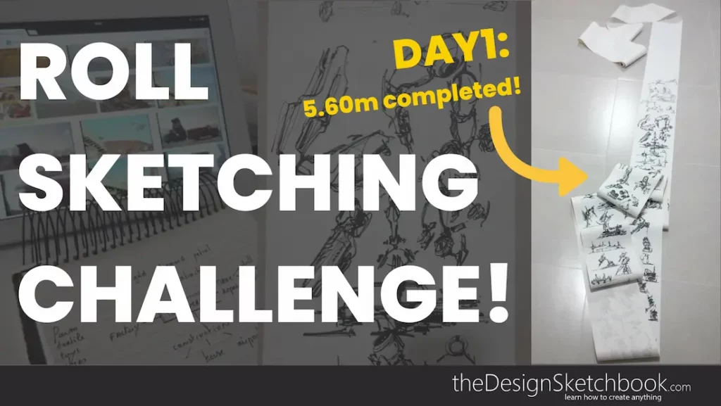 TIP 90 Roll of Paper Challenge Day 1: How to Stay Focused and Motivated to Draw