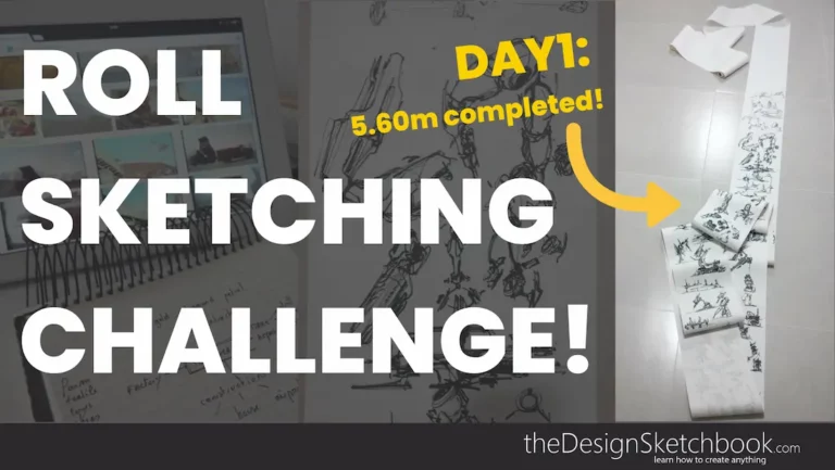 TIP 90 Roll of Paper Challenge Day 1: How to Stay Focused and Motivated to Draw