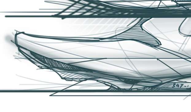 Nike shoe sketch with dynamism