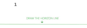 how to draw a cube 2-point perspective - Step 1 draw the horizon line