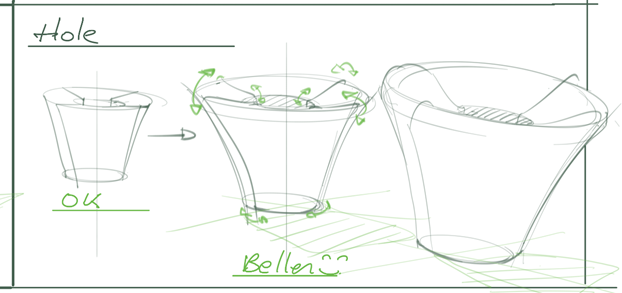 Draw shape with hole - Industrial design sketching