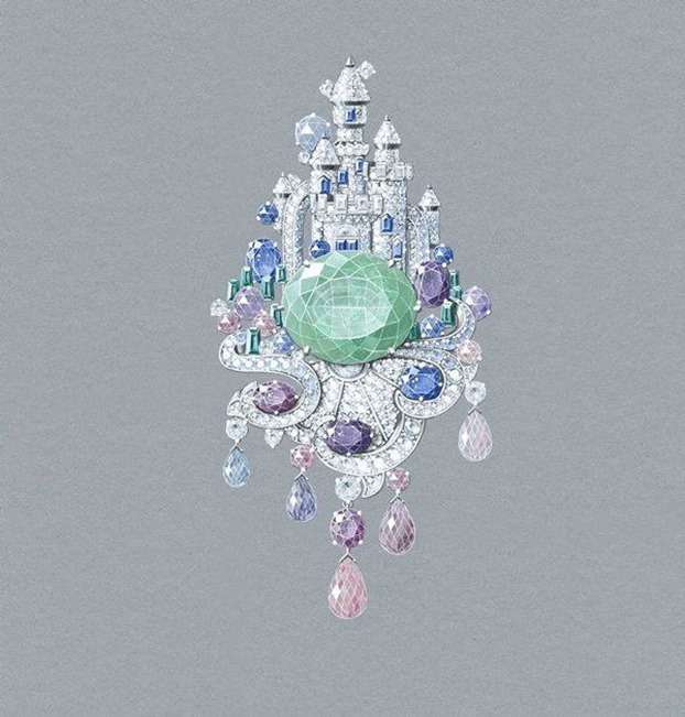 Van Cleef and Arpels - Disney Castle inspired - Illustration