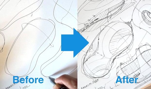 Draw Anything : before after result with the random product technique