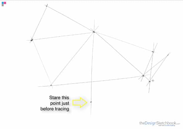 6 How to draw straight lines - Industrial design sketching - Stare at the end point