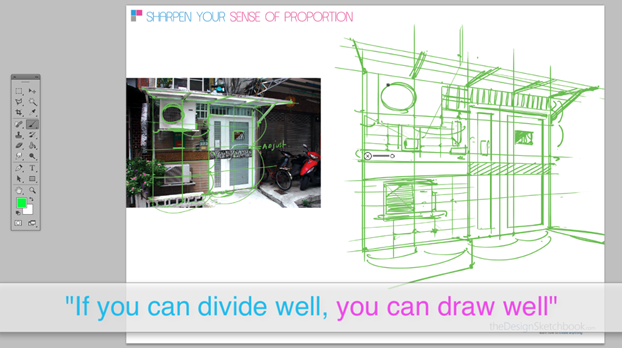 How to draw an hostel - perspective divison technique 11