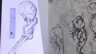 Robot arm sketch by Chou-Tac Chung
