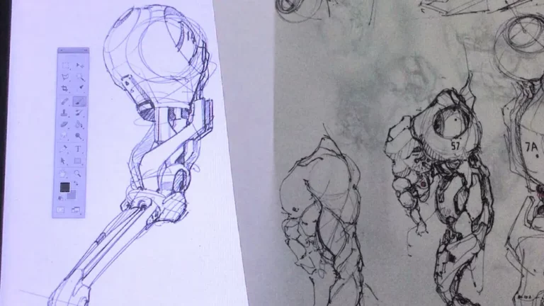 Robot arm sketch by Chou-Tac Chung