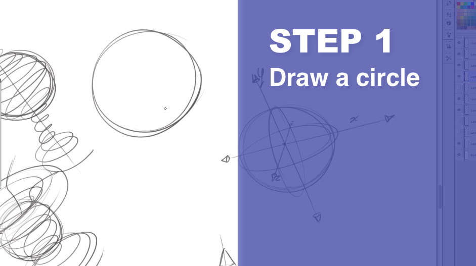 How to draw a sphere - The Design sketchbook Step 1