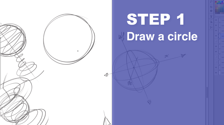 How to draw a sphere - The Design sketchbook Step 1