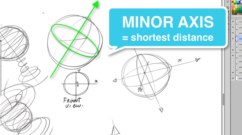 How to draw a sphere - The Design sketchbook Step 6