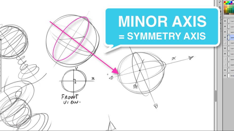 How to draw a sphere - The Design sketchbook Step 7