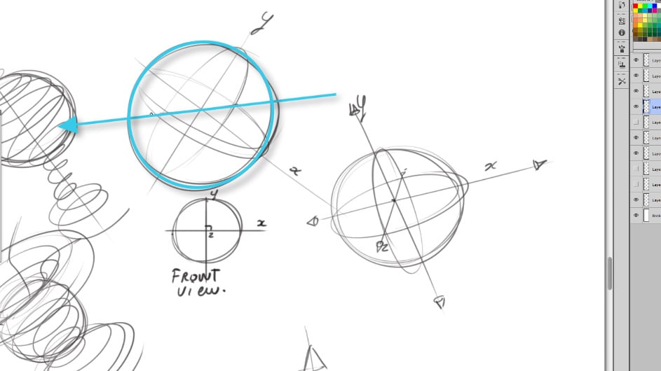 How to draw a sphere - The Design sketchbook Step 8