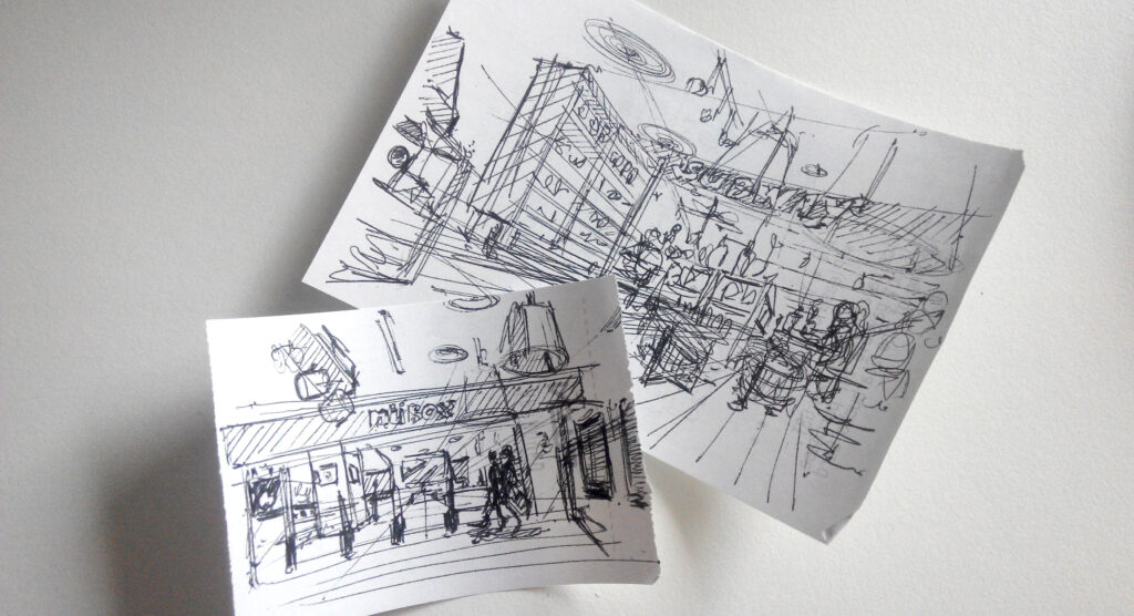 Receipt sketch in a cafe at starbuck - the design sketchbook