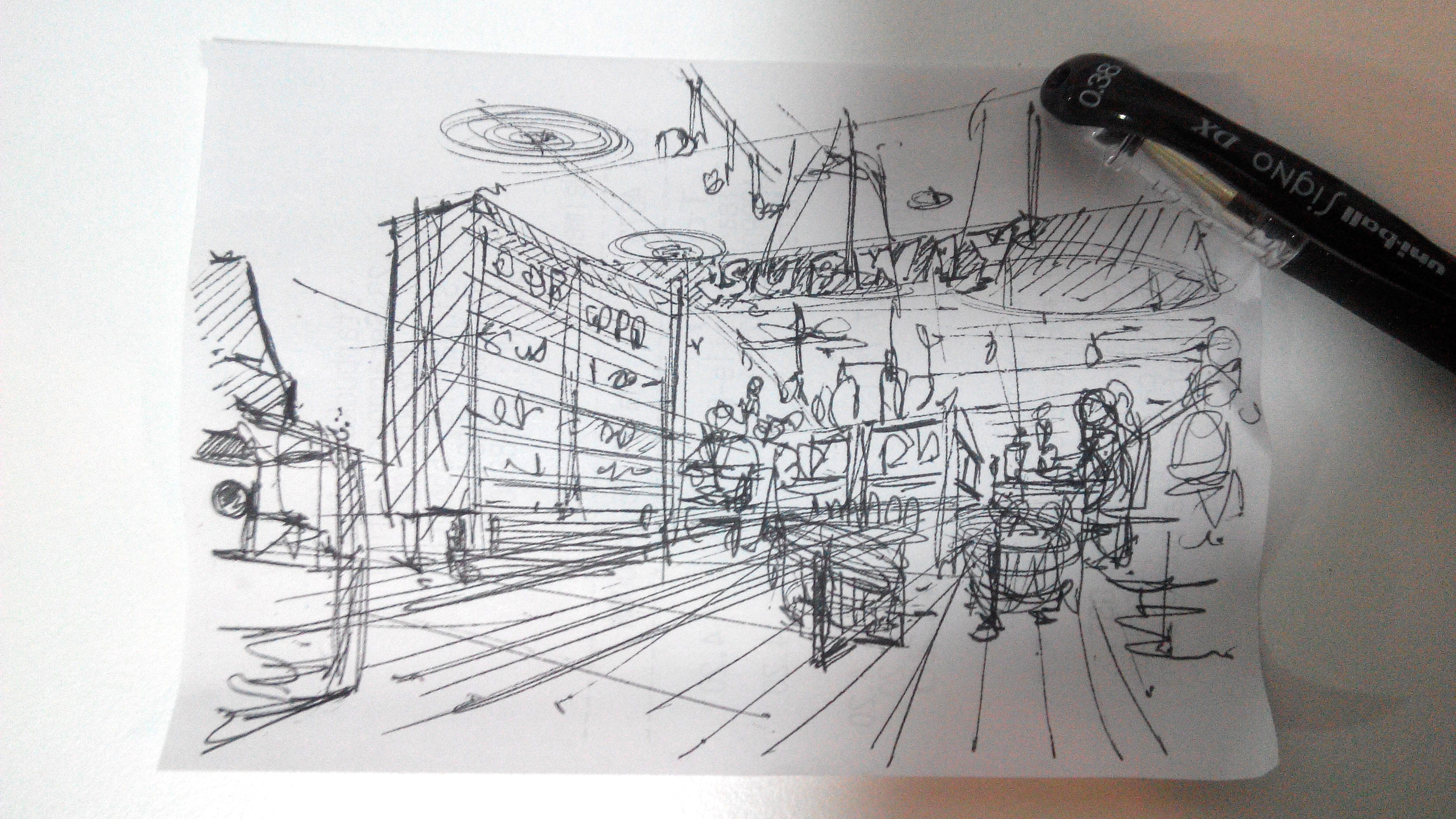 Receipt sketch in a cafe at starbuck - the design sketchbook a