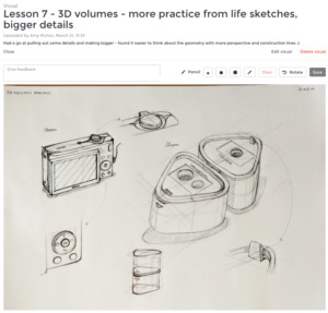 Drawing a camera with details - Amy Riches student