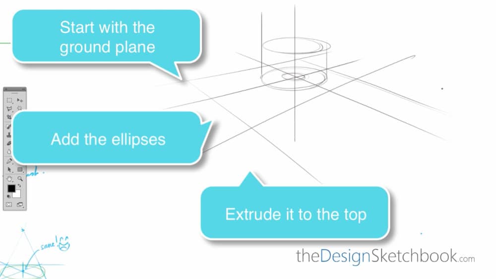 How to draw multiple cylinders- design sketching Part B f