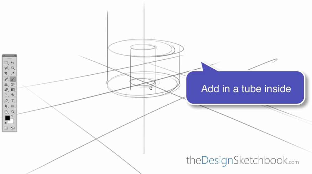 How to draw multiple cylinders- design sketching Part B g