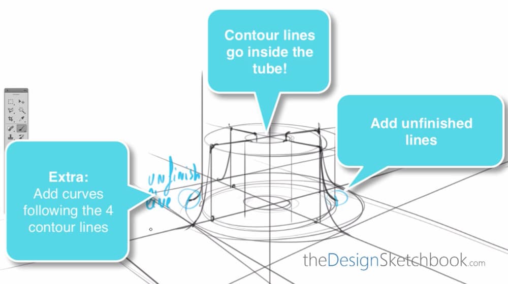 How to draw multiple cylinders- design sketching Part B k