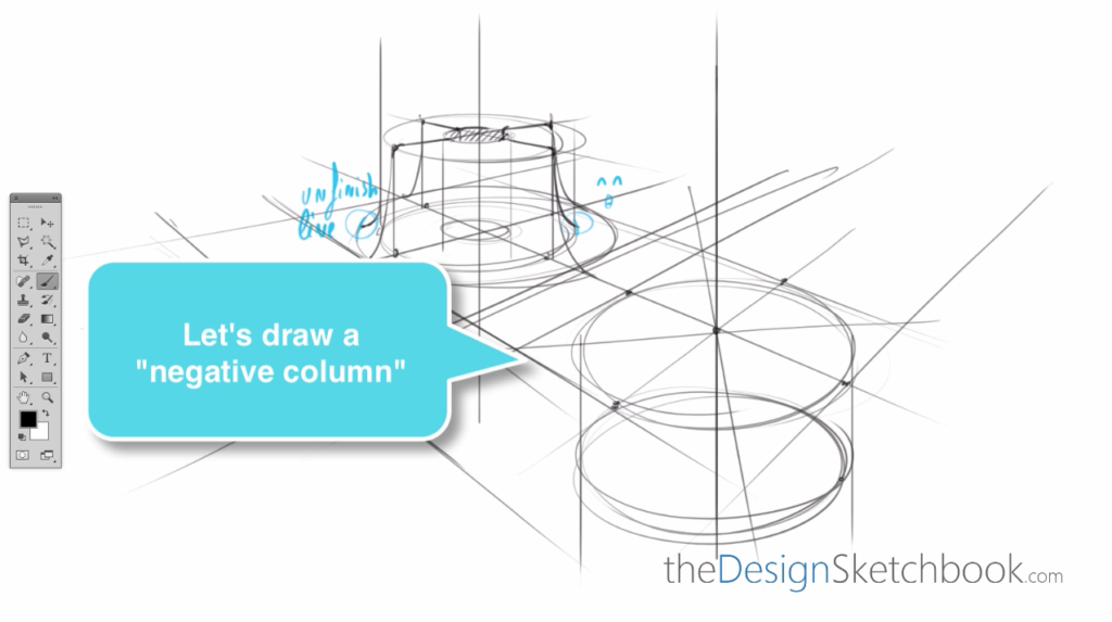 How to draw multiple cylinders in perspective Part B