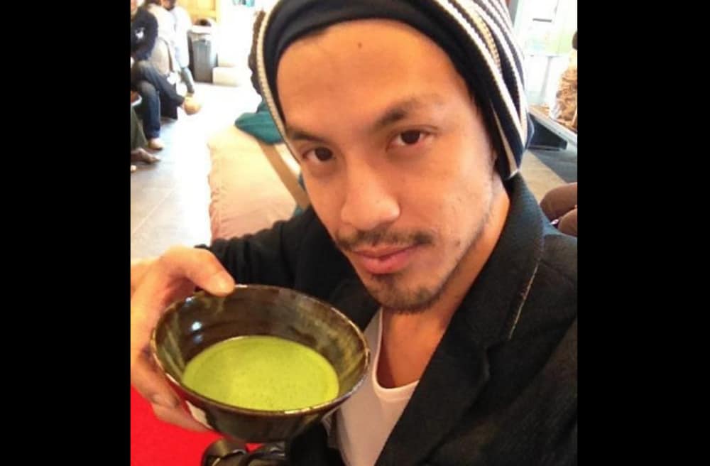 Me drinking Macha at Kumamoto Japan