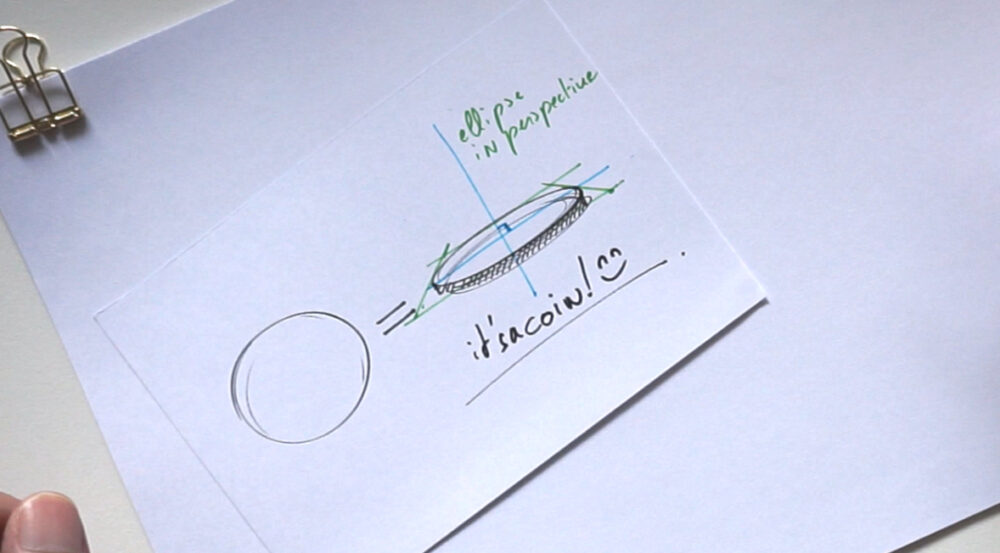 How to draw a coin The 1 miute tutorial-Industrial Design sketching-Blog g copy