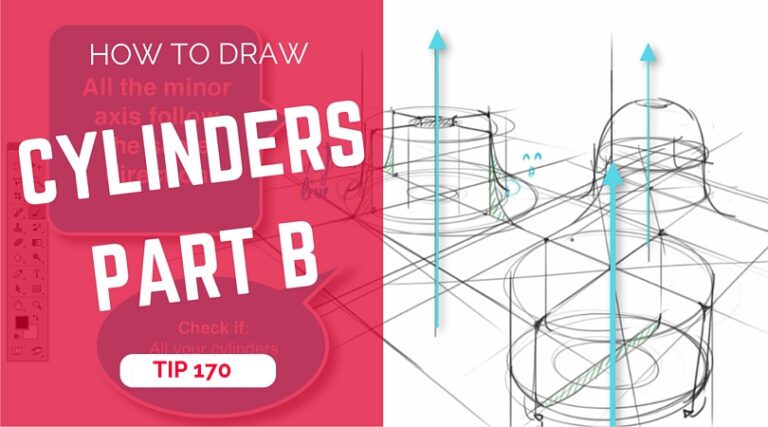 TIP 188 How to draw multiple cylinders in perspective |Part B