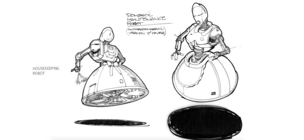 Edward Eyth Design sketching Back to the future II Housekeeping robot