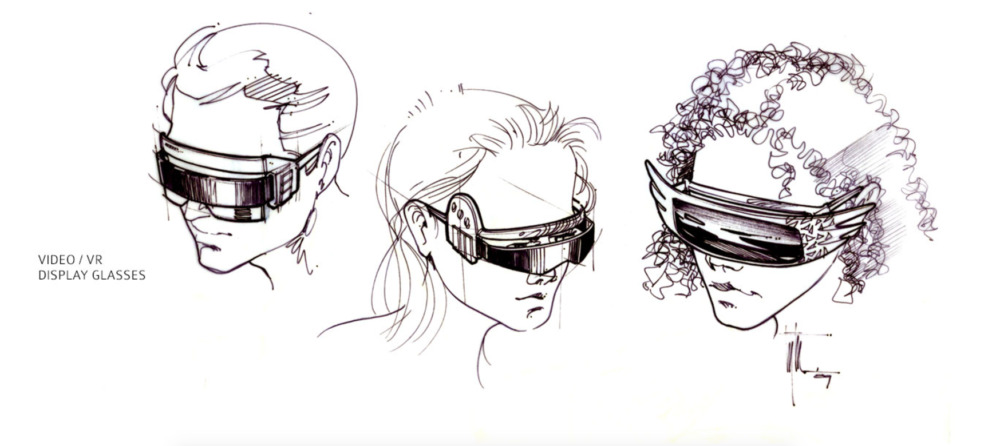 Edward Eyth Design sketching Back to the future II Video VR Display glass