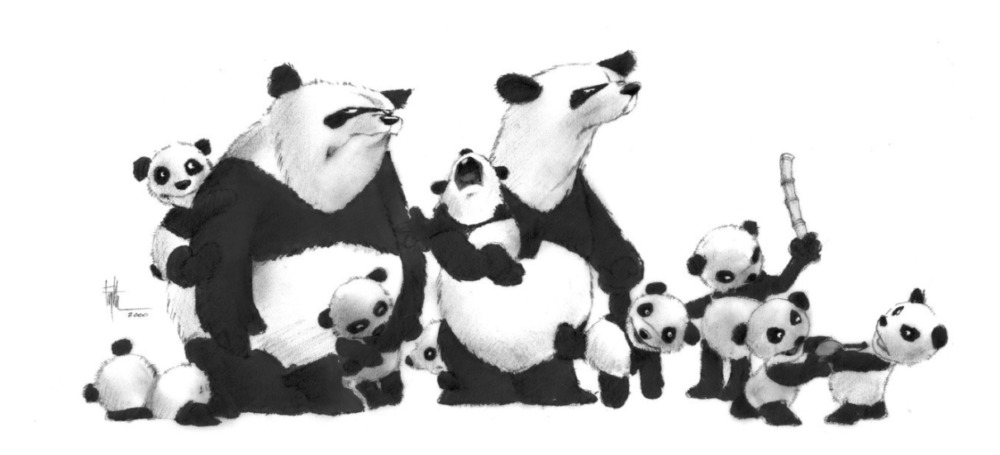 Edward Eyth Design sketching Panda sketching family