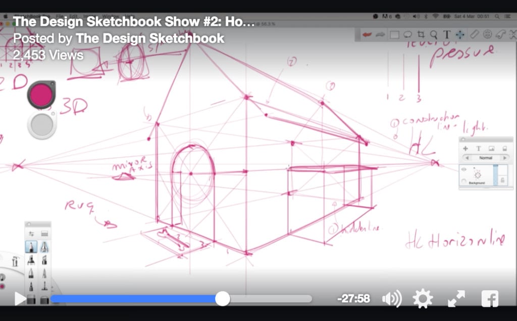 Design Sketchbook Live #2 | How to draw in perspective!