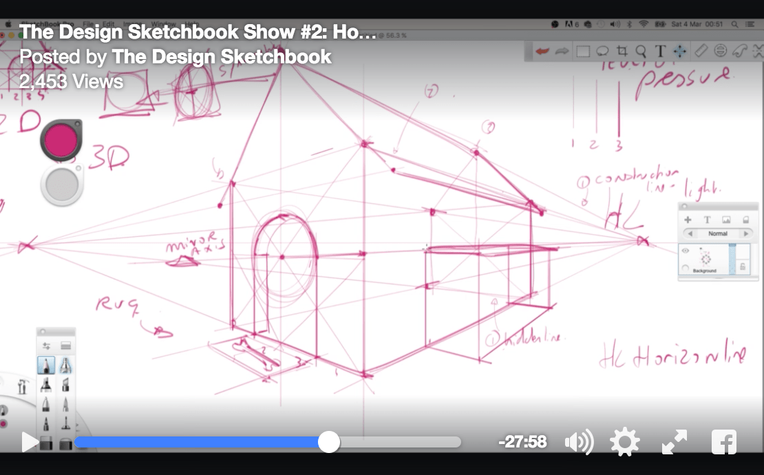 Design Sketchbook Live #2 | How to draw in perspective!