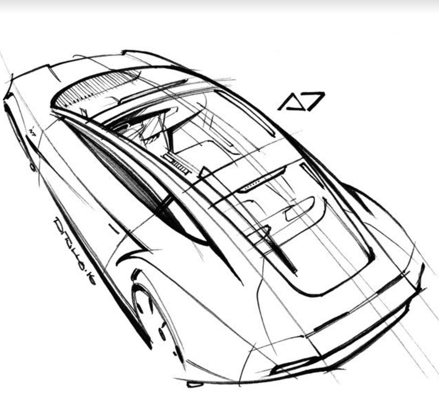Michael DiTullo Design Sketching Sketchbook Car Design top view