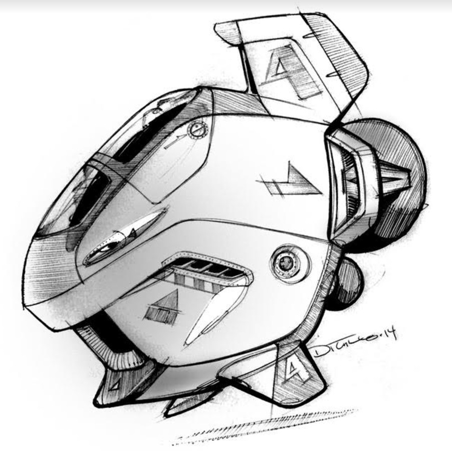 Michael DiTullo Design Sketching Sketchbook Concept Art flying engine