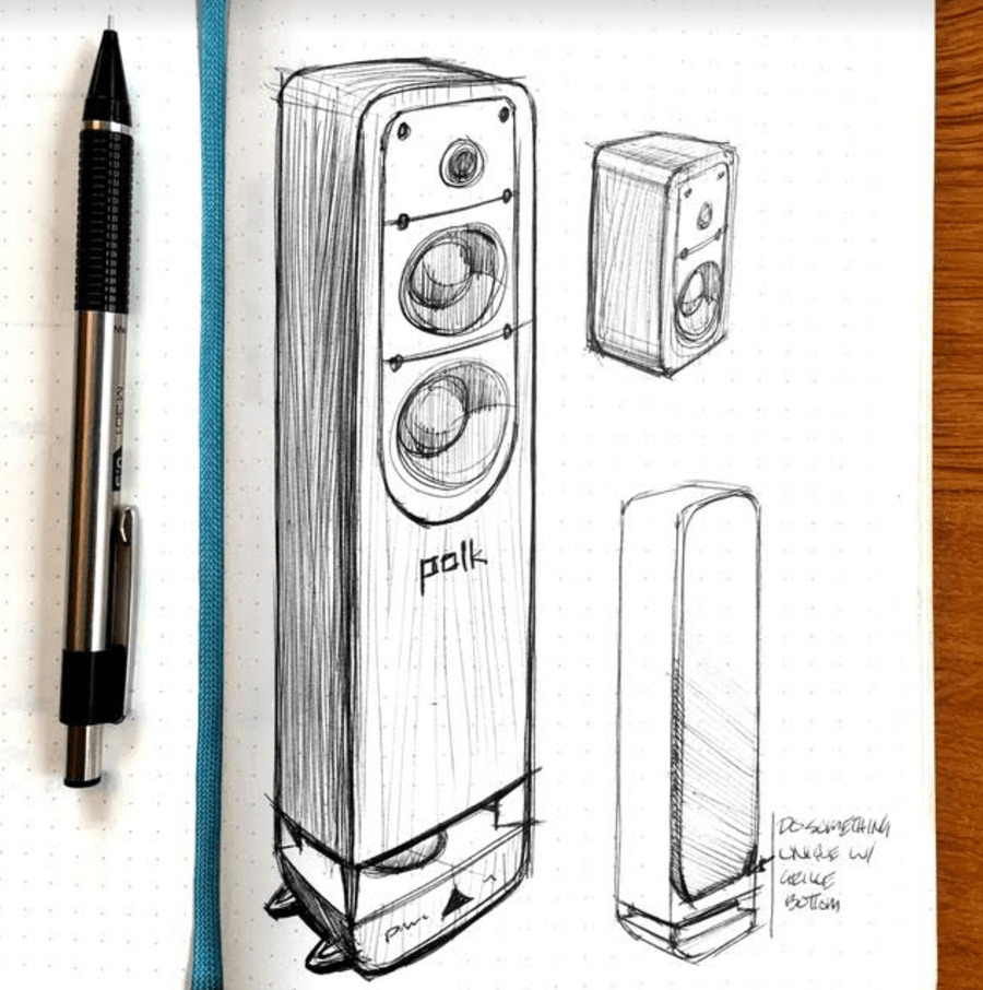 Michael DiTullo Design Sketching Sketchbook Polk Sound Speaker