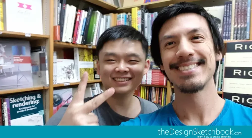 At Basheer Graphics bookstore (Singapore) with John