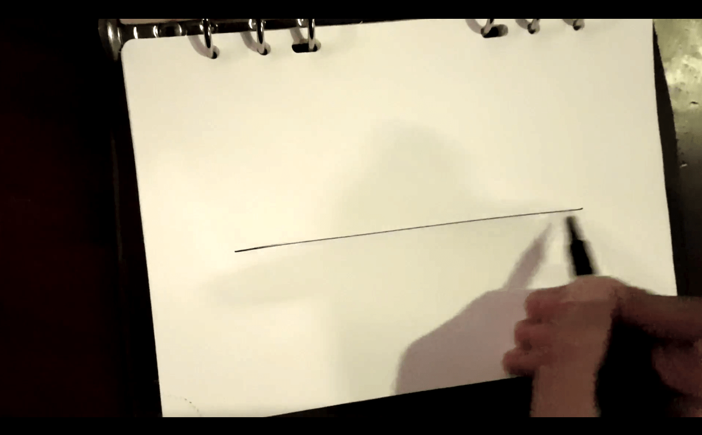 Start with the ground line with a straight line Start with the ground line with a straight line