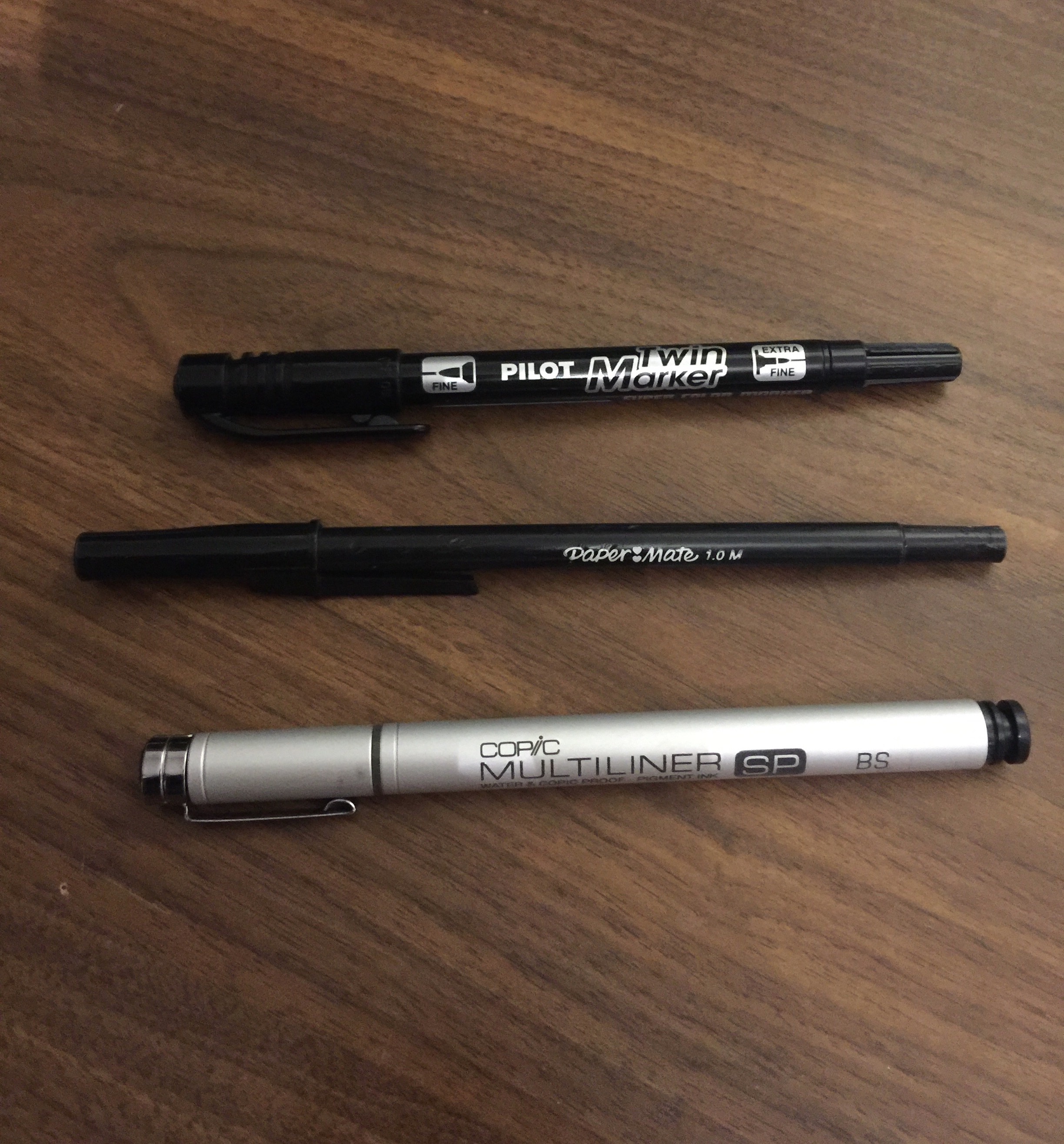 Kasra Favourite tools: Pilot Twin Marker, Papermate ball point pen, Copic Multiliner SP