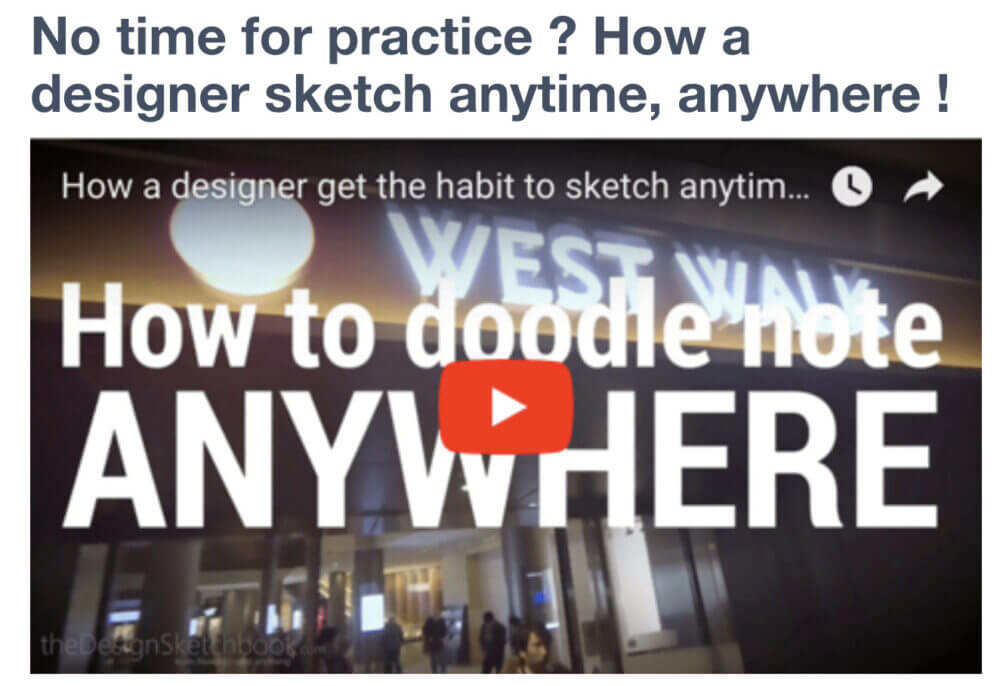Design sketching vlog video in japan to doodle anytime anywhere