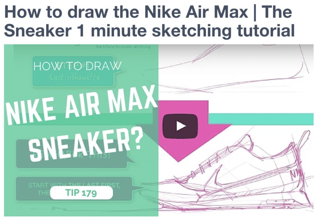 How to draw the Nike Air Max | The Sneaker 1 minute sketching tutorial Preview