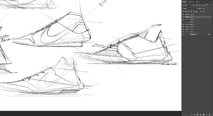 sneaker design Sketching Tip 3 Celebrate drawing progress